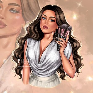 Diseño de logotipo de empresa de belleza personalizado, maquillador, peluquería, técnico de uñas o pestañas, logotipo personalizado, avatar de retrato a partir de foto, logotipo de dibujos animados