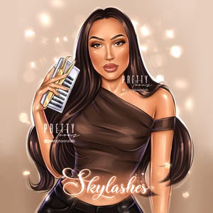 Lash Technician Cartoon Portrait Logo, Personalized Lash Artist Caricature Portrait Logo, Custom Eyelash Technician Business Card Logo Art