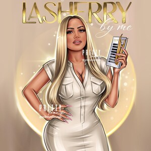 Lash Technician Cartoon Portrait Logo, Personalized Lash Artist Caricature Portrait Logo, Custom Eyelash Technician Business Card Logo Art