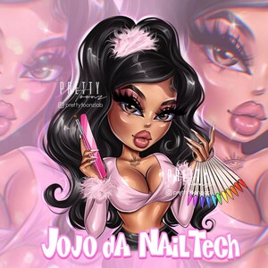 Nageldesigner Logo-Design, Nageldesigner Benutzerdefinierte Porträt vom Foto, Cartoon Nageldesigner Porträt Benutzerbild, Benutzerdefinierte Illustration Nagelstudio Logo
