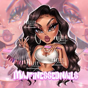 Doll Cartoon Business Portrait Logo, Custom Beauty Industry Logo Design, Small Business Makeup Artist Beauty Salon Lash Tech Portrait Logo