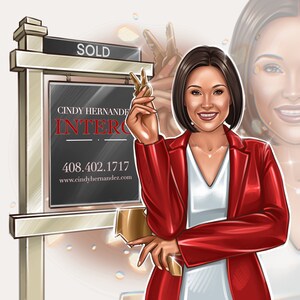 Makler-Logo Cartoon-Porträt-Logo Boutique-Avatar-Logo Haus-Makler-Logo Benutzerdefiniertes Cartoon-Logo Professionelles Logo-Design-Karikatur