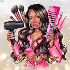 Diseño de logotipo de empresa de belleza personalizado, maquillador, peluquería, técnico de uñas o pestañas, logotipo personalizado, avatar de retrato a partir de foto, logotipo de dibujos animados