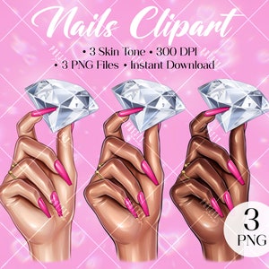 Nagellack ClipArt PNG, Sofort-Download Logo, Nail Tech Beauty Salon PNG Logo für Visitenkarten, Nail Artist Maniküre Clipart