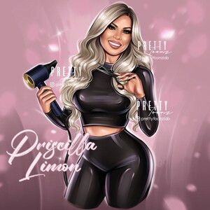Hair Stylist Small Business Logo Design, Custom Hair Extension Logo, Custom Hair Stylist Logo, Boutique Hairdresser Cartoon Signature Logo