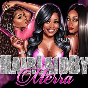 Hairdresser Portrait Logo, Custom Hair Stylist Logo Design, Hair Extensions Cartoon Logo Portrait, Master Braider Hair Salon Logo Portrait