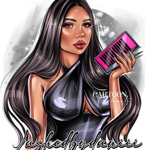 Lash Tech Logo, Custom Cartoon Logo, Eyelashes Logo, Lash Artist Logo, Personalized Caricature Portrait