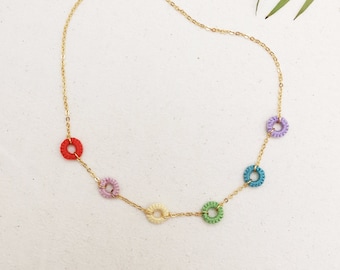 Fruit Loops Rainbow Choker - Colourful Necklace - Understated LGBTQ+ Jewellery - Gay Pride Accessories - Coming Out Gift