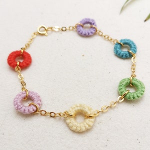 Gold rainbow bracelet, handmade multicolour bracelet, pride bracelet, lgbt jewellery, colourful friendship bracelet, coming out gift