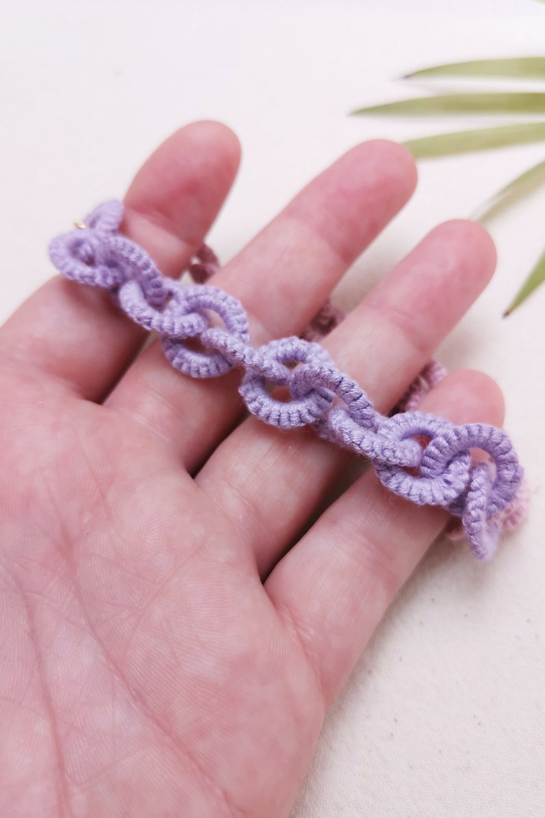 lilac handmade chunky chain