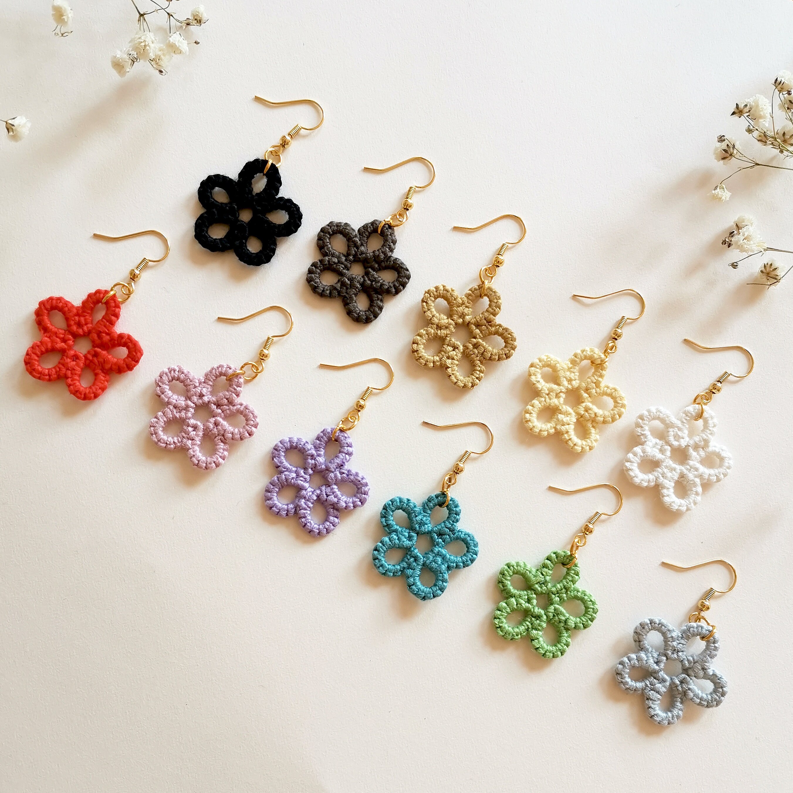 Daisy Dangle Flower Earrings Colourful Indie 60's Hippie Etsy