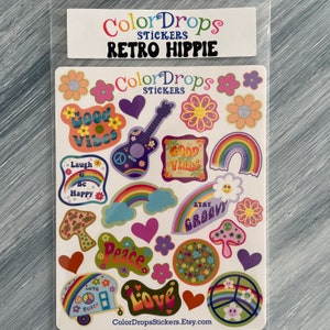 Hippie Stickers Non repeating Groovy Preppy Boho Aesthetic - Temu