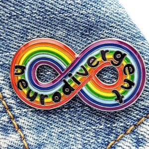 Neurodivergent Pride Large infinity Rainbow. Autism acceptance pride. Pin Sticker gift image 2