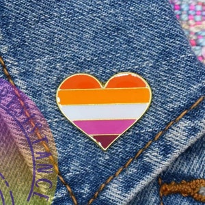 Sunset Lesbian Pride enamel pin
