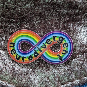 Neurodivergent Pride Large infinity Rainbow. Autism acceptance pride. Pin Sticker gift image 5