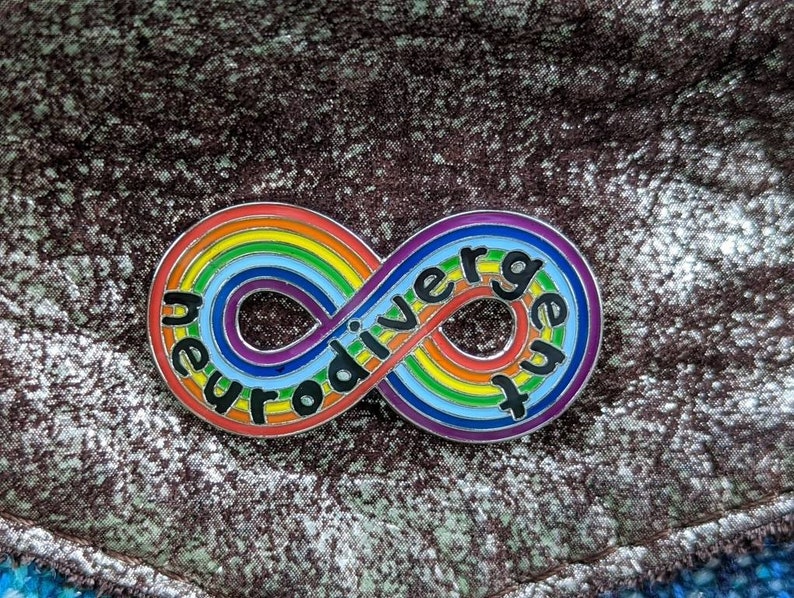 Neurodivergent Pride Large infinity Rainbow. Autism acceptance pride. Pin Sticker gift image 5