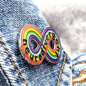 Neurodivergent Pride Large infinity Rainbow. Autism acceptance pride. Pin Sticker gift image 4