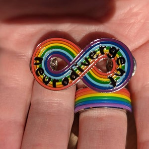 Neurodivergent Pride Large infinity Rainbow. Autism acceptance pride. Pin Sticker gift image 3