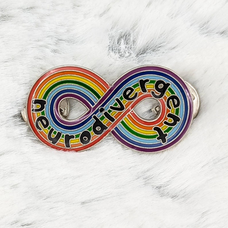 Neurodivergent Pride Large infinity Rainbow. Autism acceptance pride. Pin Sticker gift image 7