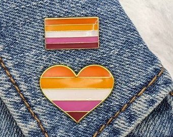 Sunset Lesbian Pride enamel pin