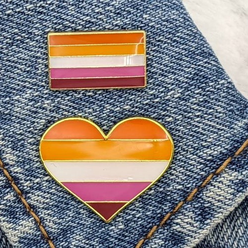 Lesbian Rainbow Enamel Pin Lesbian Pin Lesbian Pride Lapel Etsy