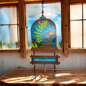 Beautiful handmade interior mushroom forest sign positive vibes. Every Day is A Fresh Start