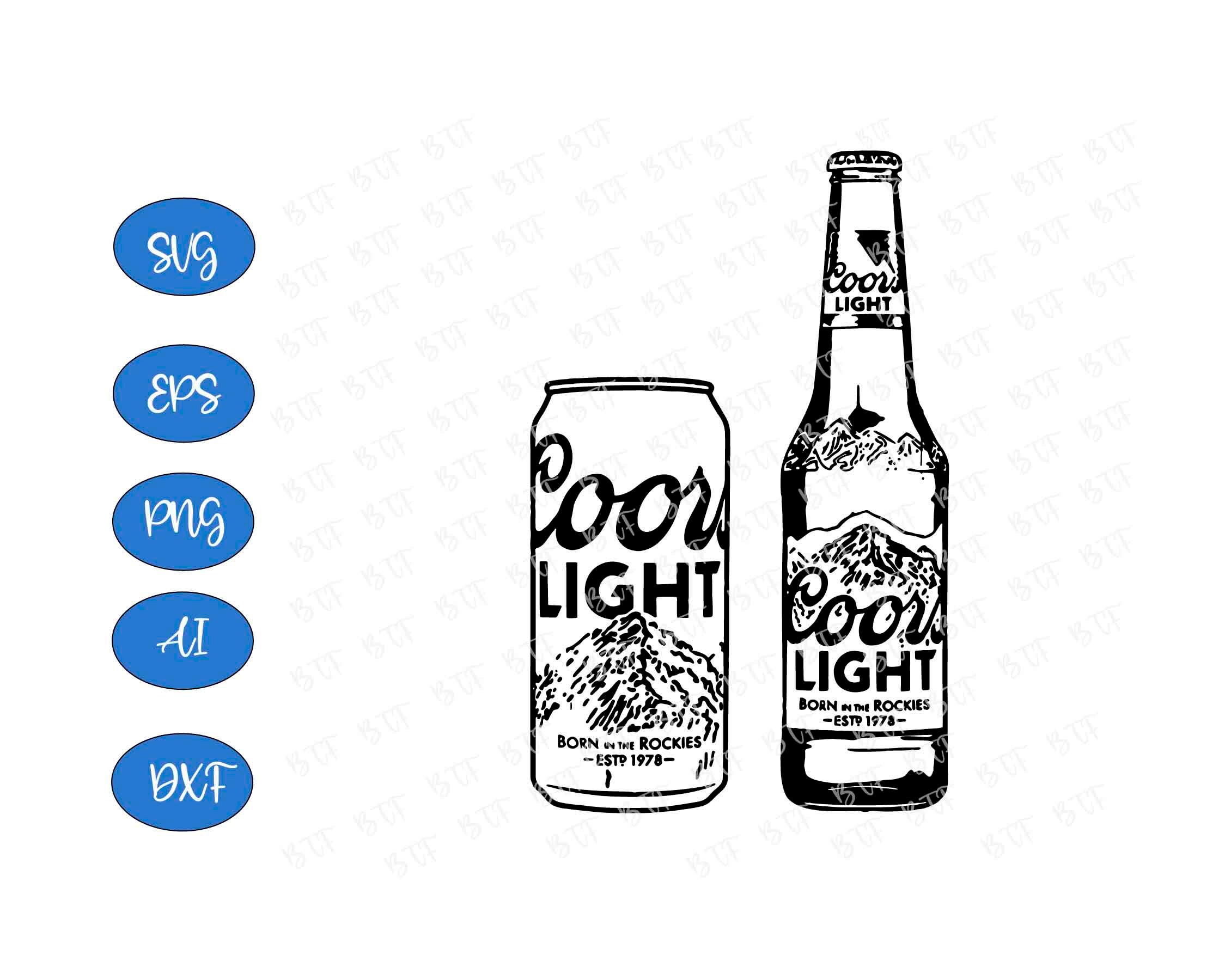 Coors Light Bottle And Can Alcohol Beer Svg Coors Light Beer Etsy
