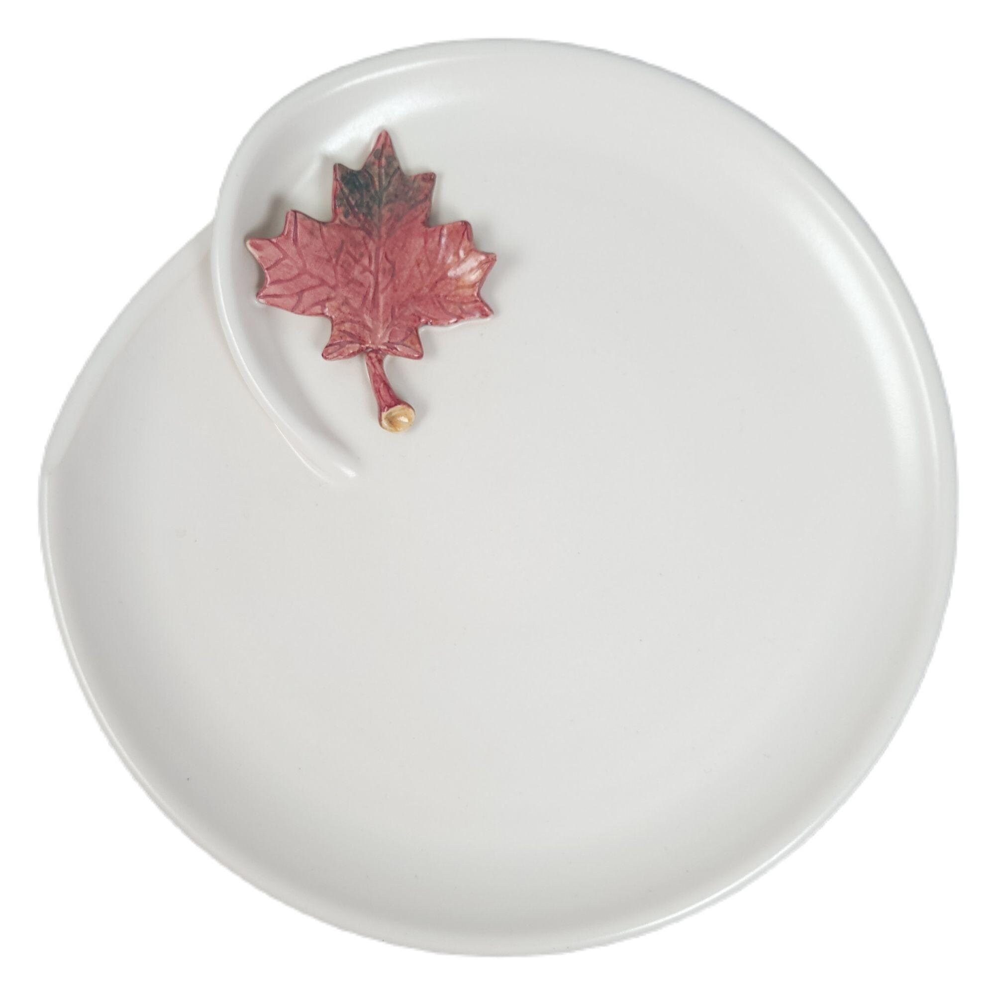 Maple Leaf Pottery Plate Tray Signed Clayworks Halifax Na Etsy