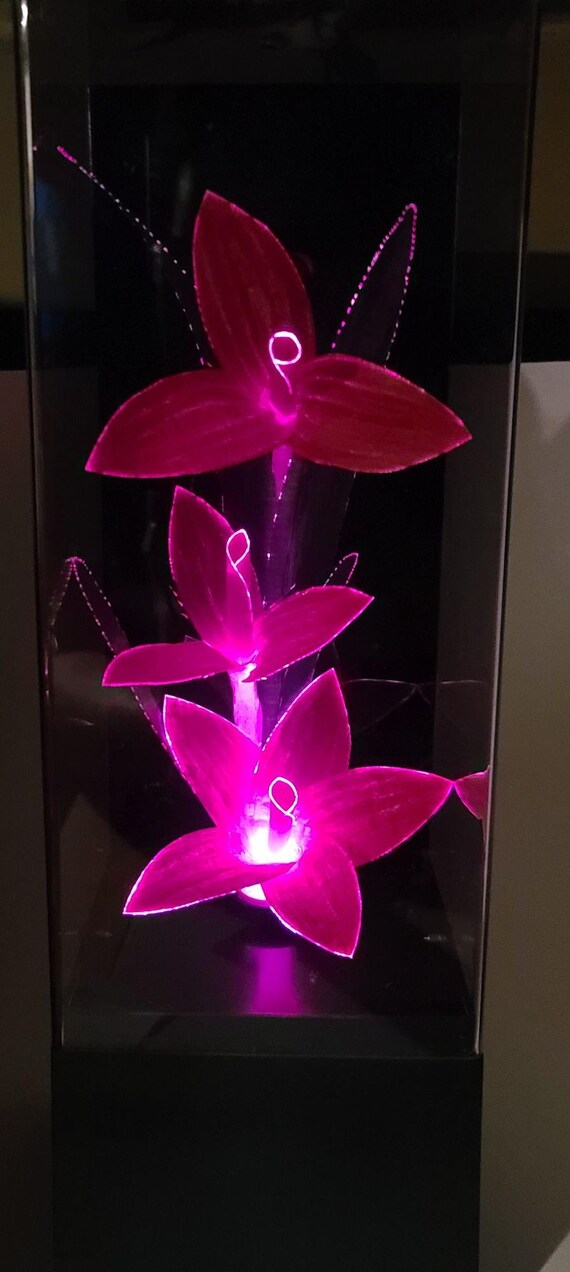 Vintage Fiber Optic Flower Color Changing Light Lamp with Etsy