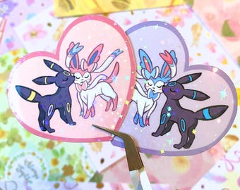 Sylvie Umbrie Valentinstag Holo Sticker: Kawaii Anime Poke Entwicklung