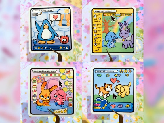 2000s Website Stickers | Club Penguin Neopets Moshi Monsters