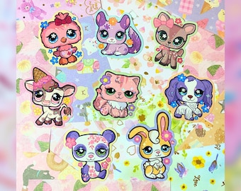 LPS Holographic Stickers: Retro 2000s Pet Decals