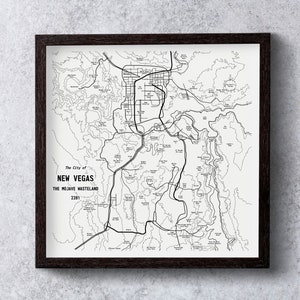 Fallout New Vegas Poster Video Posters Las Vegas Map Etsy