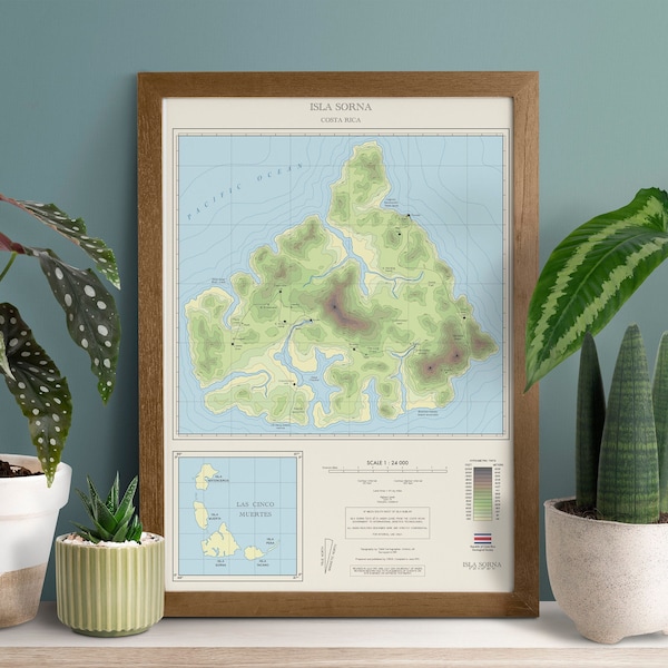 Jurassic Park map, Jurassic Park poster, dinosaur wall art, gaming poster, dinosaur island, retro movie poster, sorna