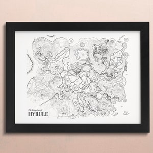 Legend of Zelda Breath of the Wild Gaming Poster - Zelda Dekor Hyrule Karte - Videospiel Poster Zelda Karte Legend of Zelda Poster Zelda Geschenke
