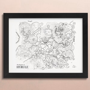 Legend of Zelda Breath of the Wild Gaming Poster - Zelda decor Hyrule map - Video Game Posters Zelda map Legend of Zelda Poster Zelda gifts