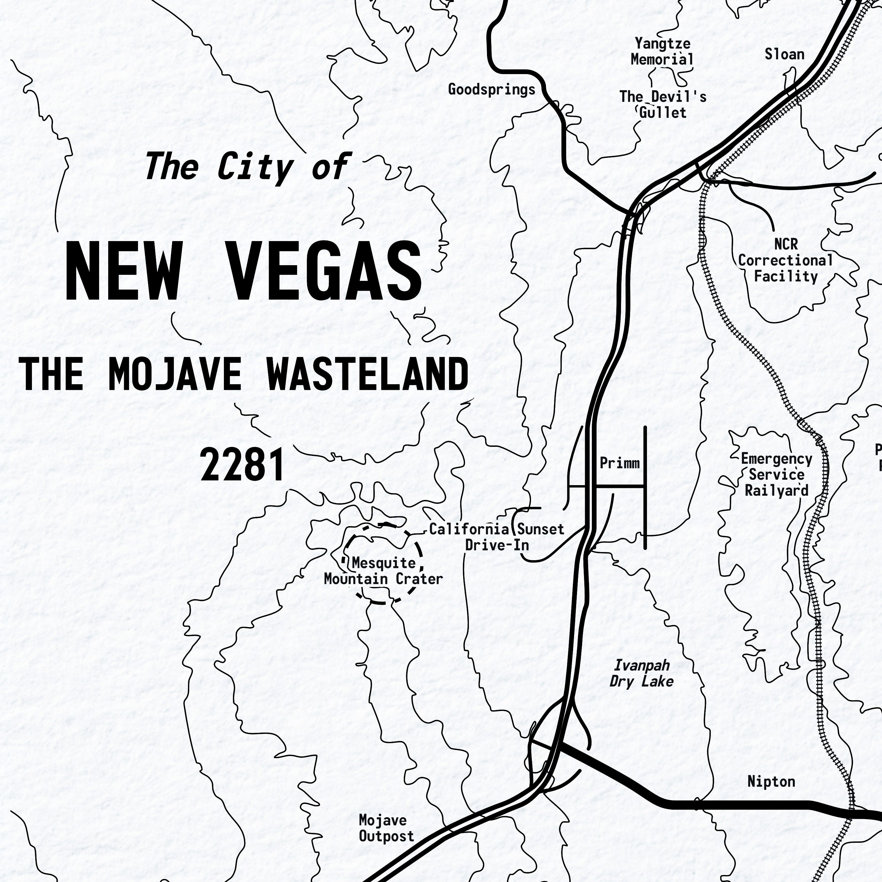 Fallout: New Vegas Mojave Wasteland North Region Map Map for Xbox 360 by  AbsoluteSteve - GameFAQs