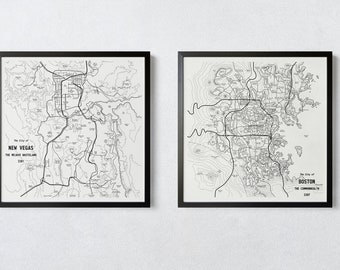 Fallout: New Vegas Hand Drawn Map Art Print for Sale by PaperedWalls