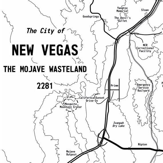 Fallout New Vegas Poster Video Game Posters Las Vegas Map 