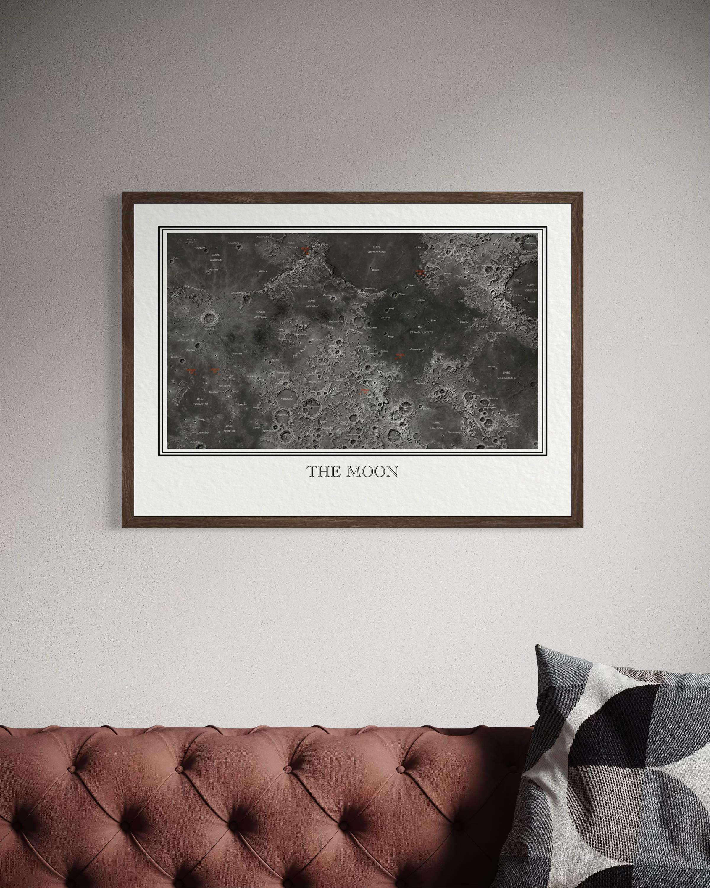 Apollo Landing Sites Map Print | Lunar Exploration Chart | the