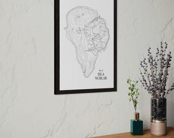 Isla Nublar Map Print | Subtle Jurassic Park Inspired Wall Art