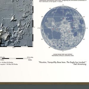 Apollo 11 Landing Site Map | Mare Tranquillitatis Lunar Chart Wall Art