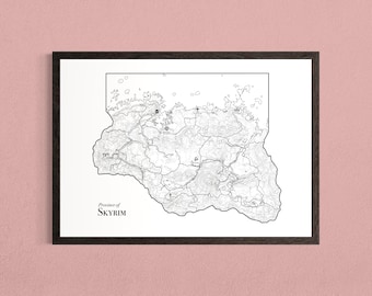 Skyrim Map Print | Subtle Elder Scrolls Inspired Wall Art (Light Edition)