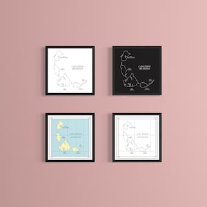 La Cinco Muertes Map Print | Jurassic Park Island Chart | 25×25 cm