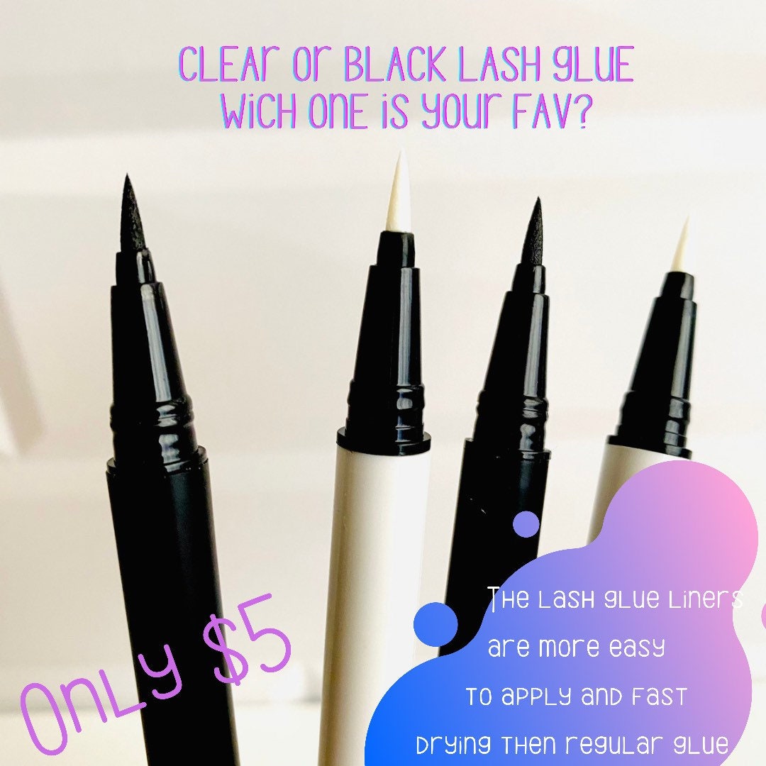 Lash glue eyeliner jet black & clear eyeliner adhesive lash Etsy