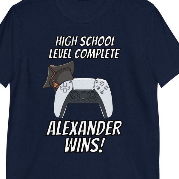 Personalized Name | High School Level Complete Gaming Class Of 2021 Short-Sleeve Unisex T-Shirt