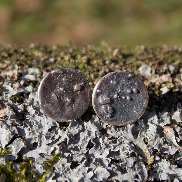 Ohrringe, Ohrstecker, Stecker, Silber, geschwärzt