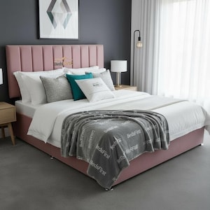 Divan Bed single double king super king fabric plush velvet crush velvet Linoso chenille Faux leather Naples silver blue steel black….