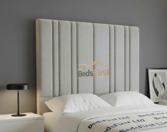 Watson Headboard 54" upholstered floorstanding 3ft 4ft 4ft6 5ft 6ft silver grey blue black pink steel over colour fabric velvet faux leather