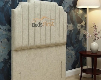 lister Headboard 54" upholstered floorstanding 3ft 4ft 4ft6 5ft 6ft silver grey blue black pink steel over colour fabric velvet faux leather